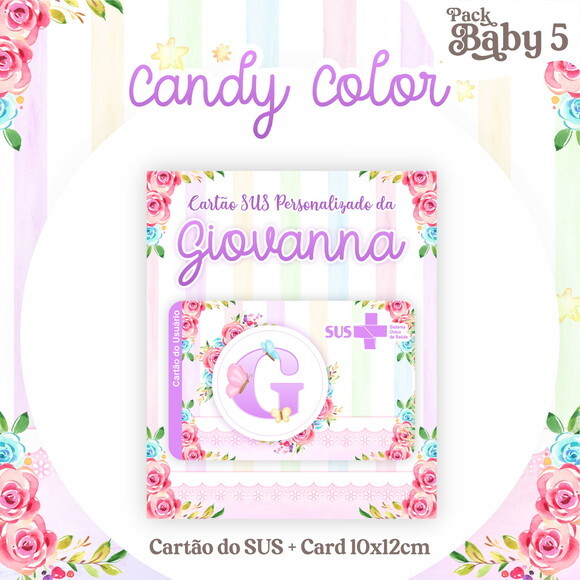 Arquivo Digital Cartão Sus Candy Color Menina #2225