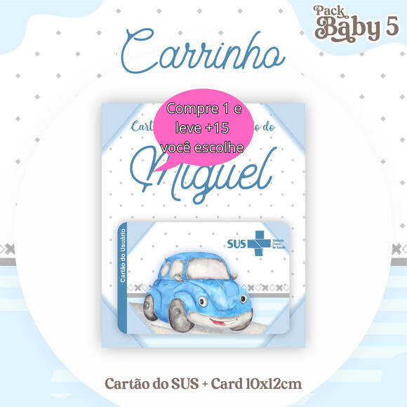 Arquivo Digital Cartão Sus Carrinho Menino #2227