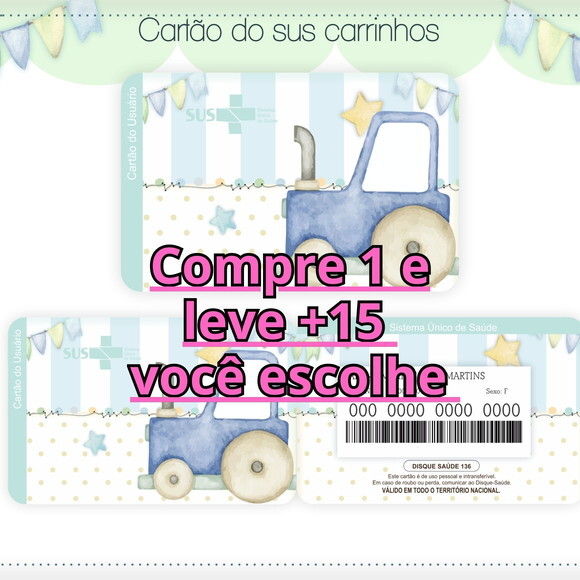 Arquivo Digital Cartão Sus Carrinhos #1765