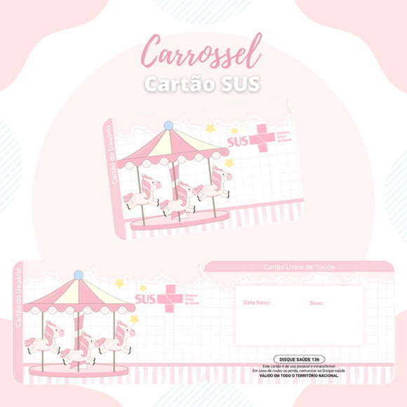 Arquivo Digital Cartão Sus Carrossel Menina #1920