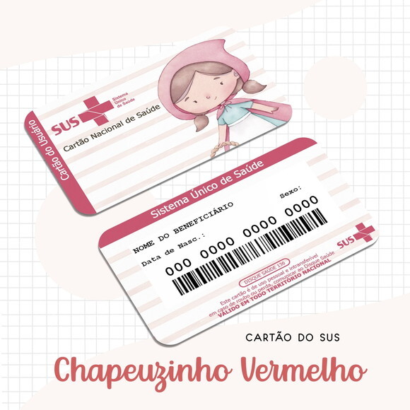 Arquivo Digital Cartão Sus Chapeuzinho #1655