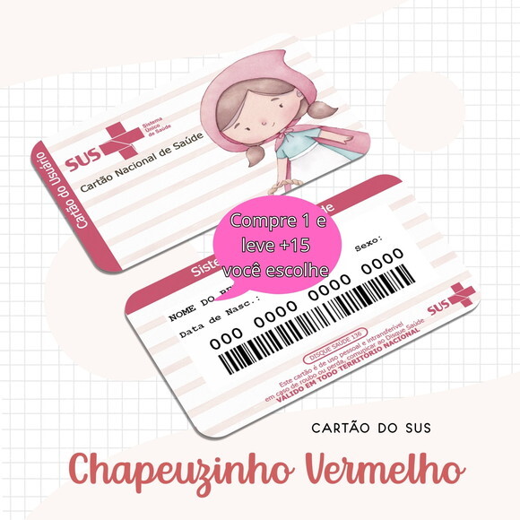 Arquivo Digital Cartão Sus Chapeuzinho #1655