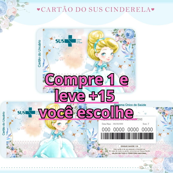 Arquivo Digital Cartão Sus Cinderela #1763