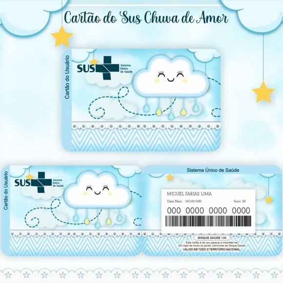 Arquivo Digital Cartão Sus Chuva de Amor Menino #618