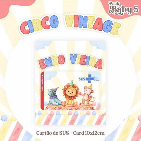 Arquivo Digital Cartão Sus Circo Vintage #2228
