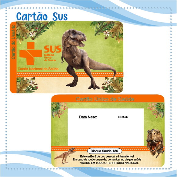 Arquivo Digital Cartão Sus Dinossauro #2015