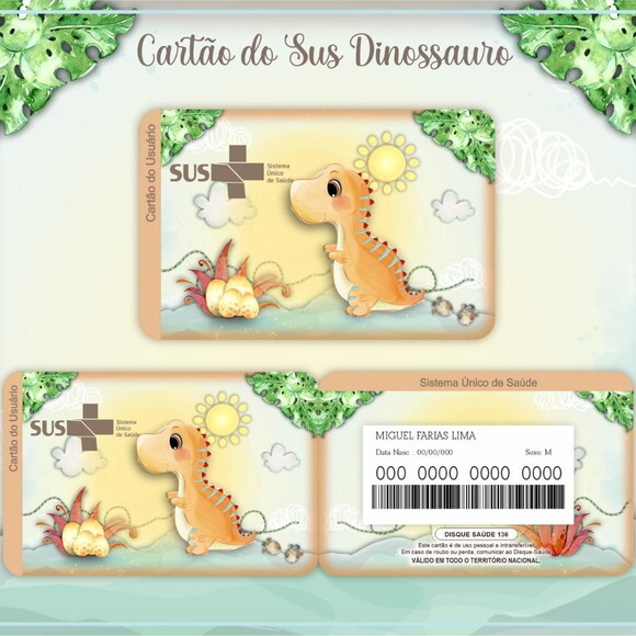 Arquivo Digital Cartão Sus Dinossauro #620