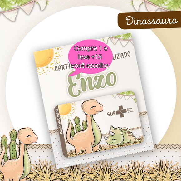 Arquivo Digital Cartão Sus Dinossauro #2374