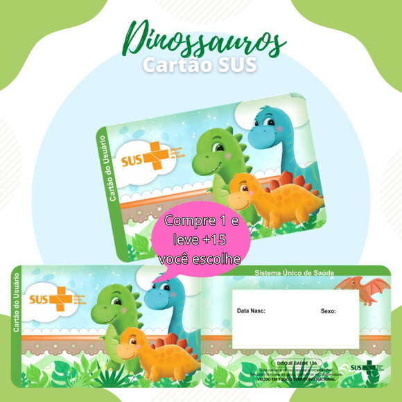 Arquivo Digital Cartão Sus Dinossauro Cute #1908