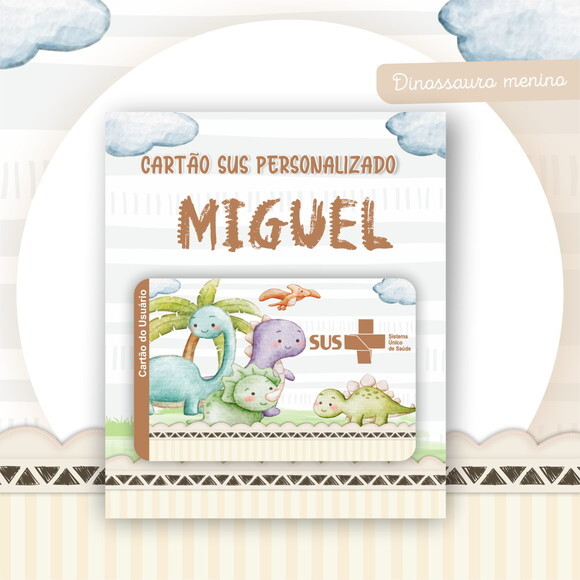 Arquivo Digital Cartão Sus Dinossauro Menino #2458