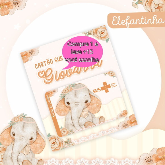 Arquivo Digital Cartão Sus Elefantinha #2379