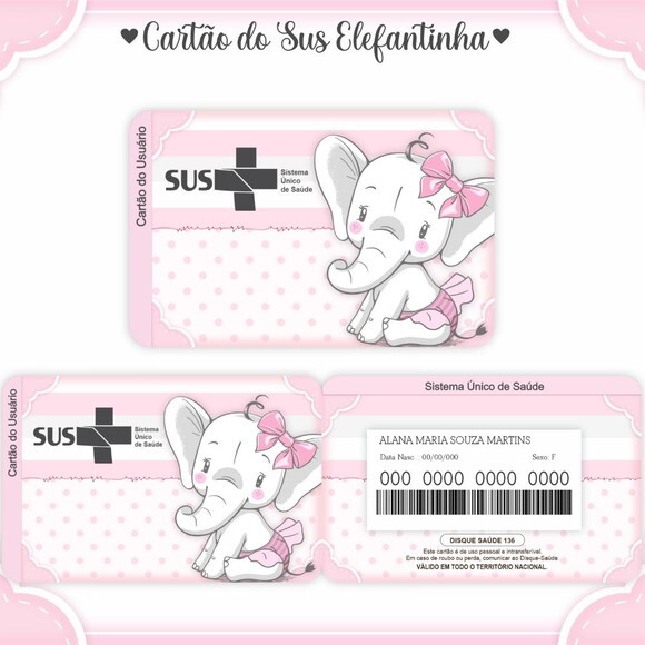 Arquivo Digital Cartão Sus Elefantinha #934