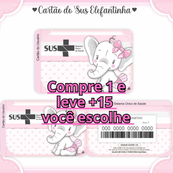 Arquivo Digital Cartão Sus Elefantinha #934