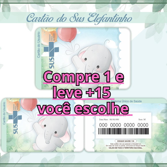 Arquivo Digital Cartão Sus Elefantinho #1761
