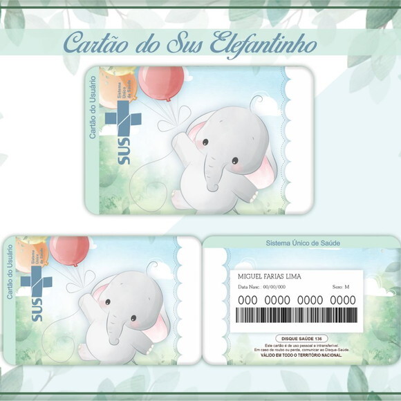 Arquivo Digital Cartão Sus Elefantinho #1761