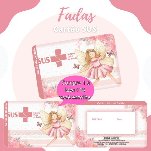 Arquivo Digital Cartão Sus Fadas #600