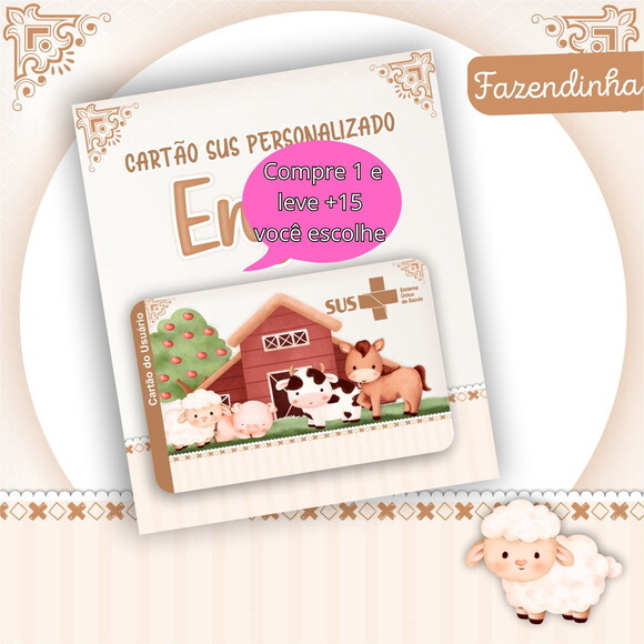 Arquivo Digital Cartão Sus Fazendinha #2448