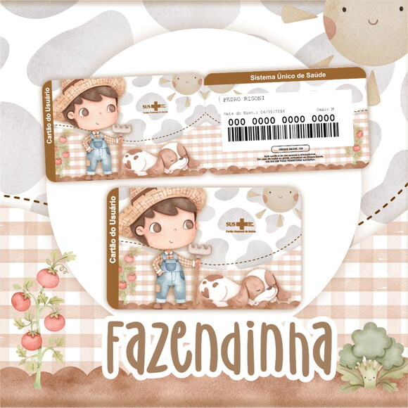 Arquivo Digital Cartão Sus Fazendinha #2799