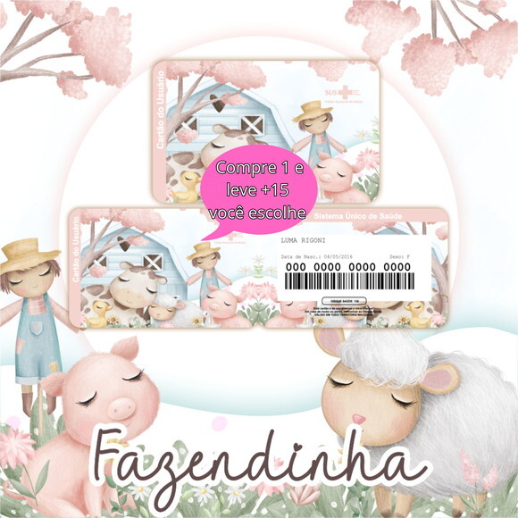 Arquivo Digital Cartão Sus Fazendinha #5311