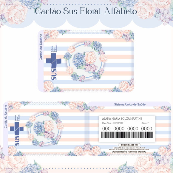 Arquivo Digital Cartão Sus Floral #1618