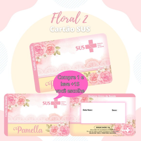 Arquivo Digital Cartão Sus Floral #1900