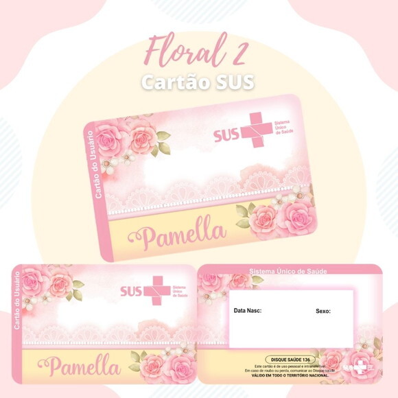 Arquivo Digital Cartão Sus Floral #1900