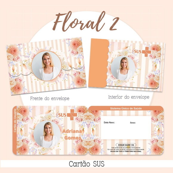 Arquivo Digital Cartão Sus Floral #2133