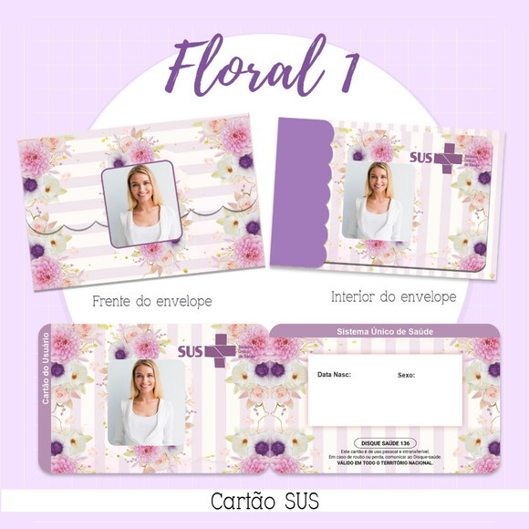Arquivo Digital Cartão Sus Floral #2132