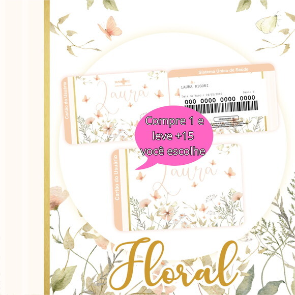 Arquivo Digital Cartão Sus Floral #2793