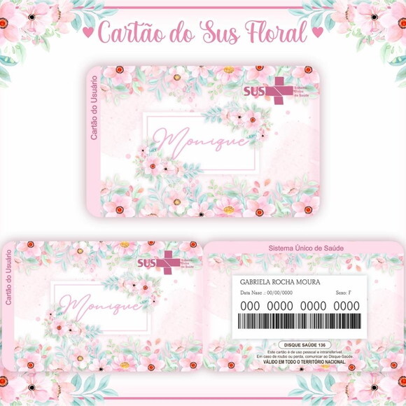 Arquivo Digital Cartão Sus Floral #983