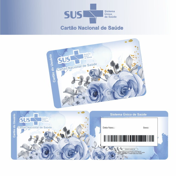 Arquivo Digital Cartão Sus Floral Azul #2607