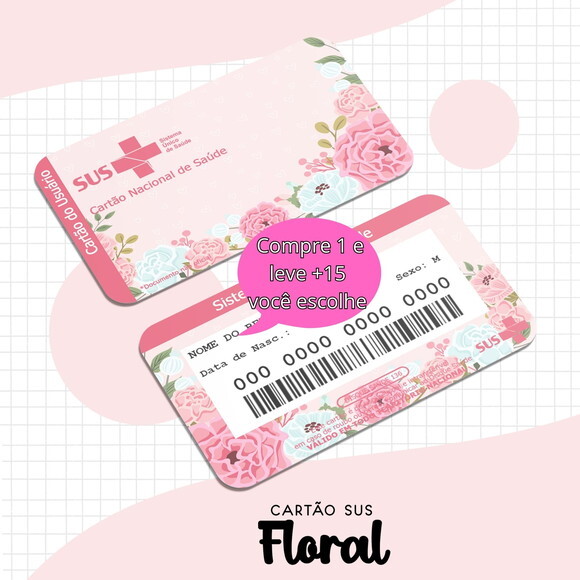 Arquivo Digital Cartão Sus Floral Ii #1666