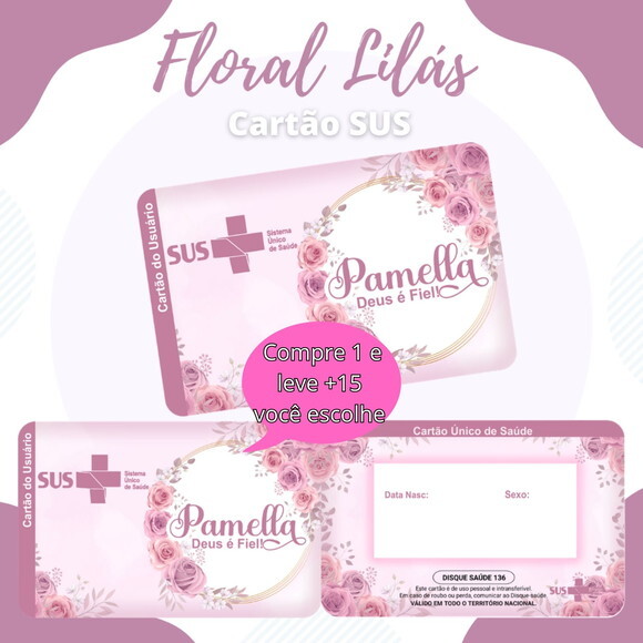 Arquivo Digital Cartão Sus Floral Lilás #602