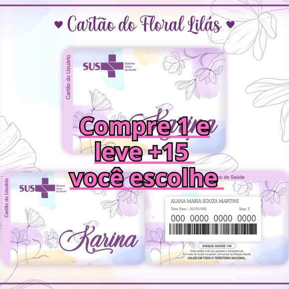 Arquivo Digital Cartão Sus Floral Lilás #5286