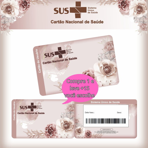 Arquivo Digital Cartão Sus Floral Rose #2604
