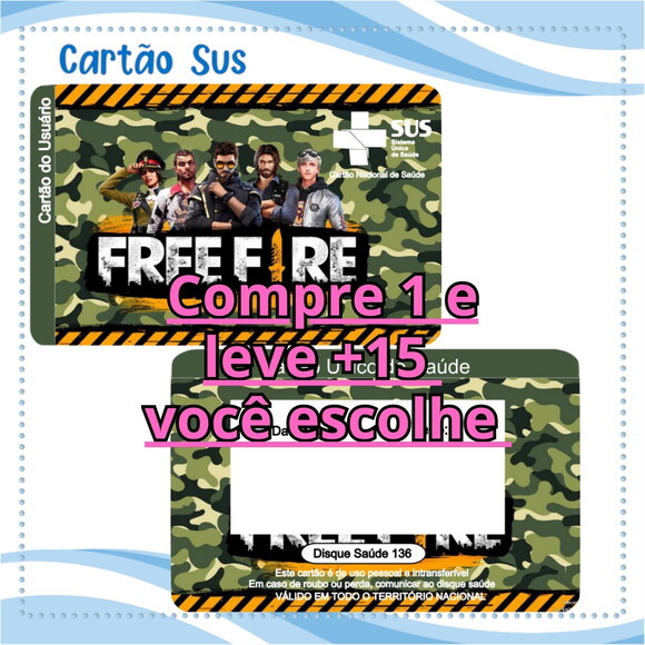 Arquivo Digital Cartão Sus Free Fire #2019