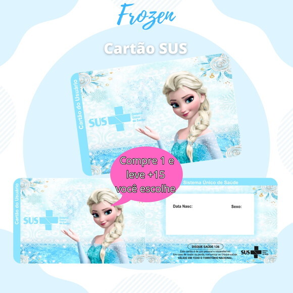 Arquivo Digital Cartão Sus Frozen #1895