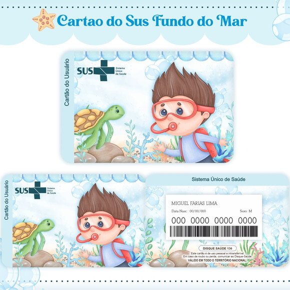 Arquivo Digital Cartão Sus Fundo do Mar #1616