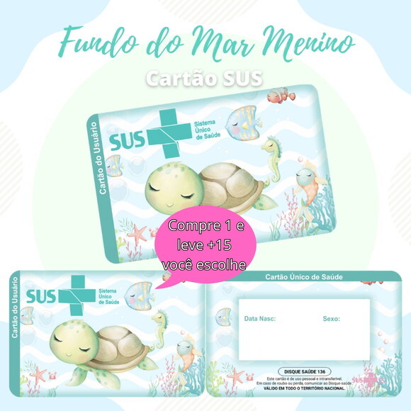 Arquivo Digital Cartão Sus Fundo do Mar Menino #593