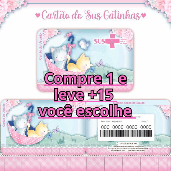 Arquivo Digital Cartão Sus Gatinha #979