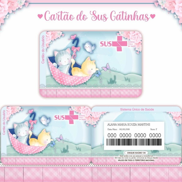Arquivo Digital Cartão Sus Gatinha #979