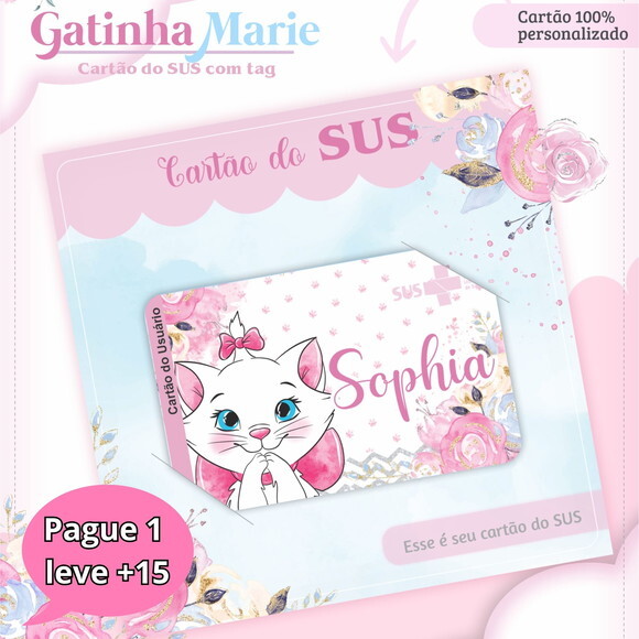 Arquivo Digital Cartão Sus Gatinha Marie #3296