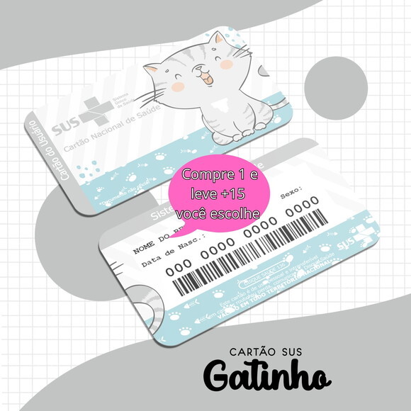 Arquivo Digital Cartão Sus Gatinho Menino #1672