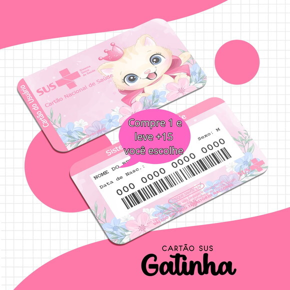 Arquivo Digital Cartão Sus Gatinho Menina #1670
