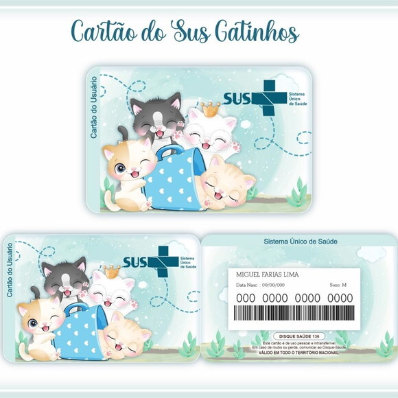 Arquivo Digital Cartão Sus Gatinhos #977