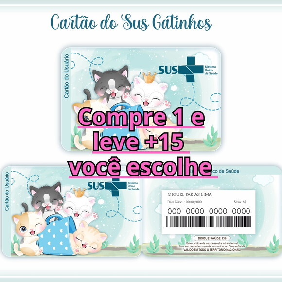 Arquivo Digital Cartão Sus Gatinhos #977