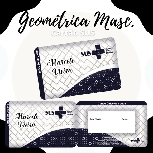Arquivo Digital Cartão Sus Geométrica Masculina #1892