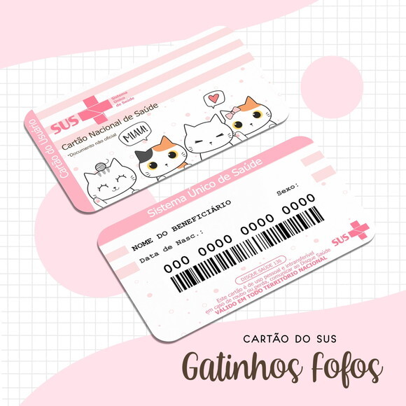 Arquivo Digital Cartão Sus Gatinhos Fofos #1671