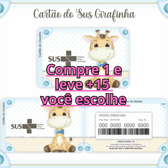 Arquivo Digital Cartão Sus Girafinha #1607