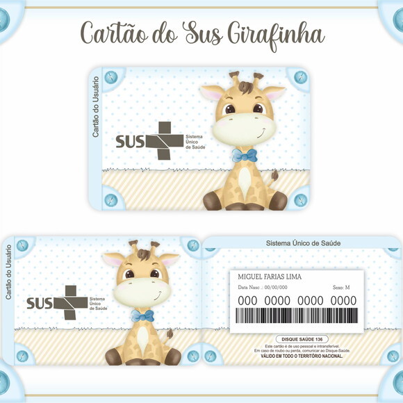 Arquivo Digital Cartão Sus Girafinha #1607